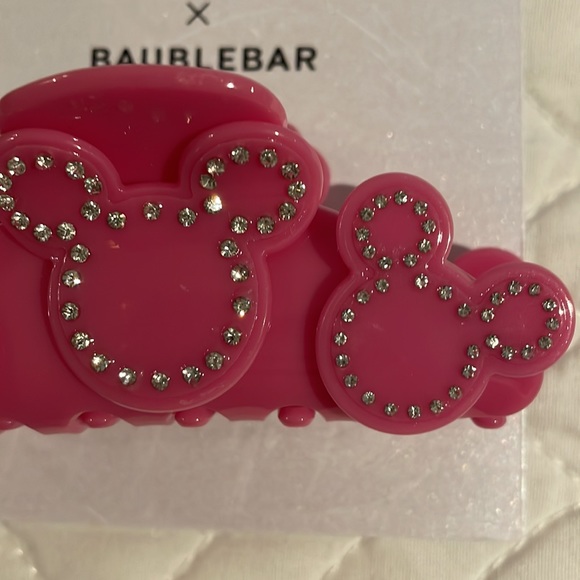 NEW Disney x Baublebar Pink Mickey hair claw clip